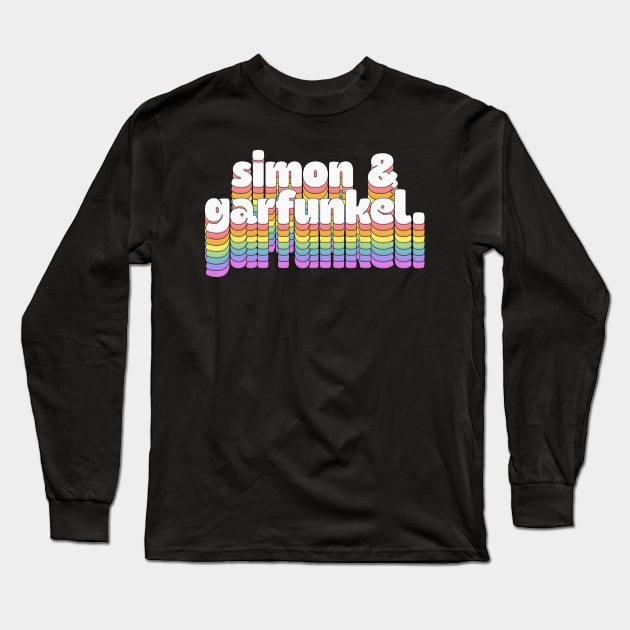 Simon & Garfunkel Retro Aesthetic Design // Long Sleeve T-Shirt by DankFutura